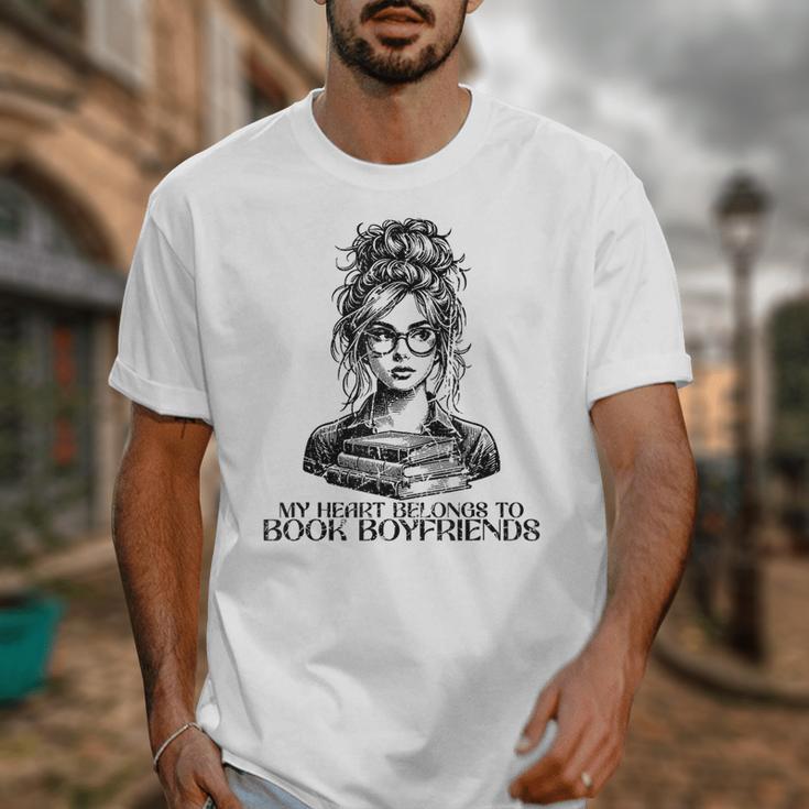 Book Lover Bent Over a Book Unisex T-Shirt