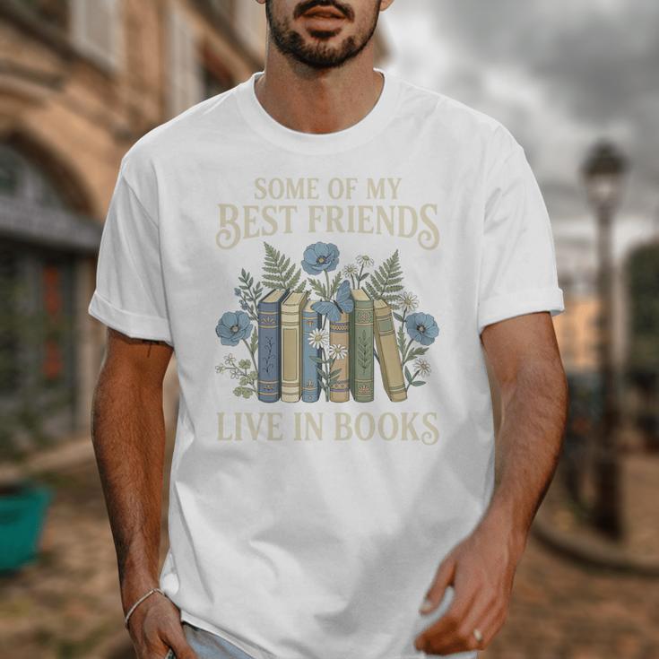 Book Lover Vintage Botanical Friends Premium Tri-Blend Unisex T-Shirt