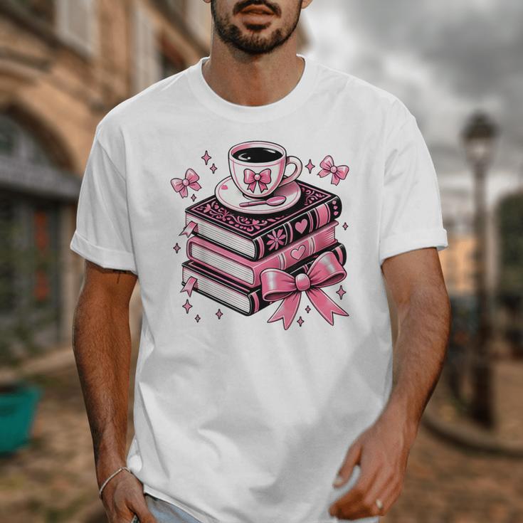All Booked For Valentine's Teacher Coquette Bow Coffee Book Unisex T-Shirt