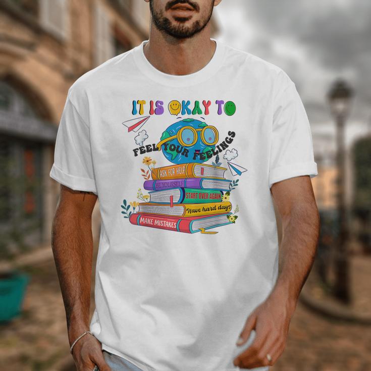Books It's Okay To Be Kind Yellow Mental Health Day Kids Unisex T-Shirt
