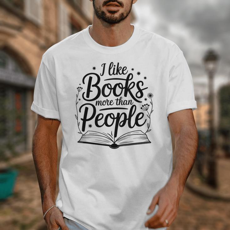 I Like Books More Than People Quote Unisex T-Shirt