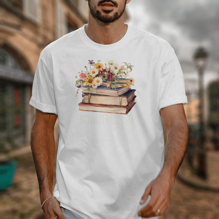 Booktrovert Vintage Wildflowers Books For Book Lovers Unisex T-Shirt Booktrovert Vintage Wildflowers Books For Book Lovers Unisex T-Shirt