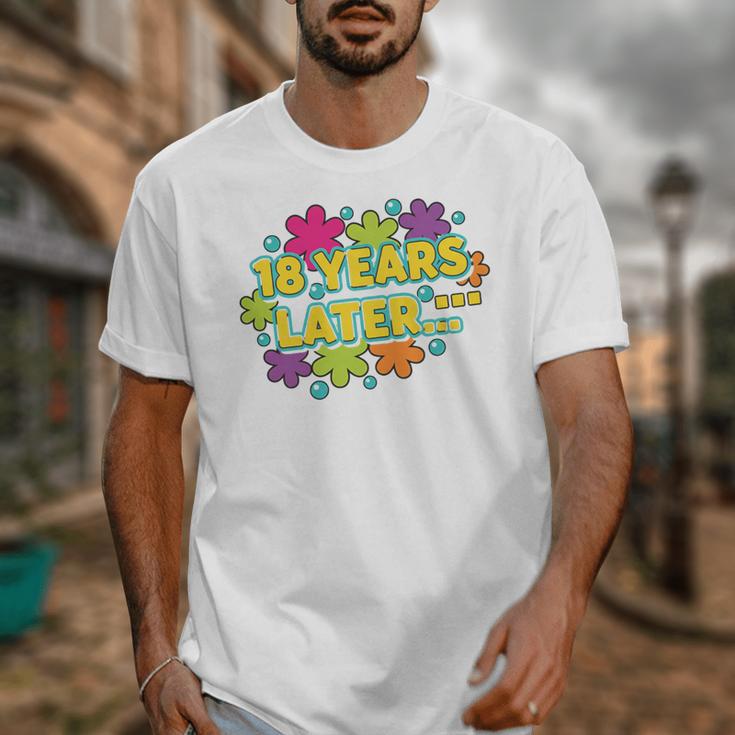 Cartoons Retro 18 Years Later Groovy Pop Art Nostalgia Premium Tri-Blend Unisex T-Shirt