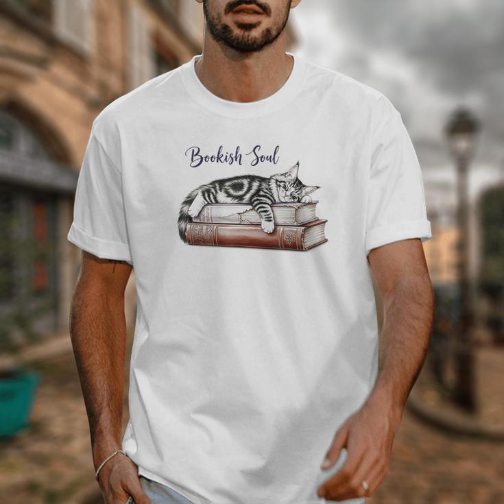 Cat Life Books And Cats Cat Lover Cat Mom Book Lovers Unisex T-Shirt