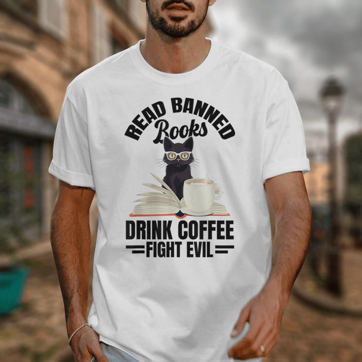 Cat I Read Banned Books Shirt Bookworm Avid Reader For Men Women Kids Unisex T-Shirt