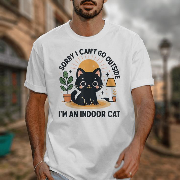 Cat Shirt Introvert Sorry I Can’t Go I’m An Indoor Cat Unisex T-Shirt