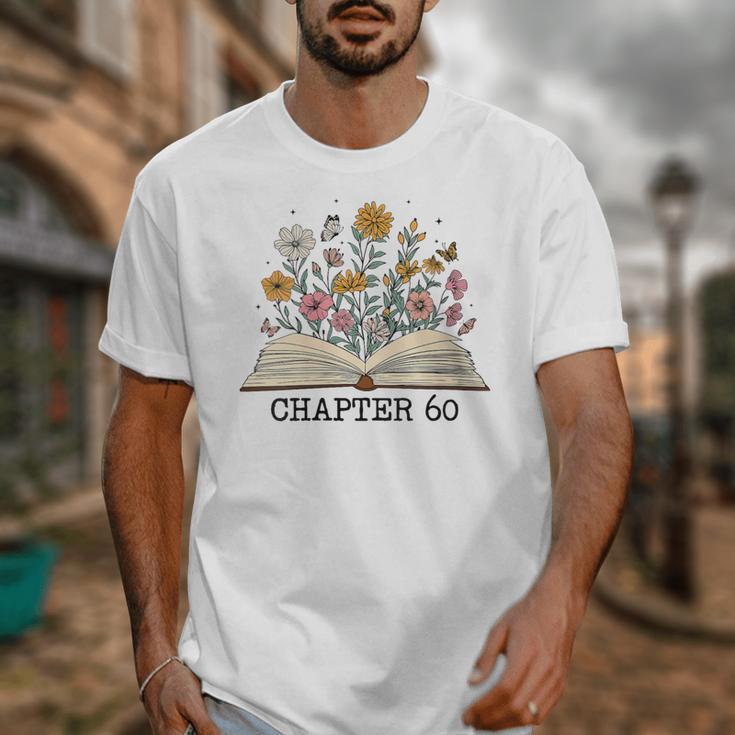 Chapter 60 60th Birthday Floral Open Book With Flowers Unisex T-Shirt