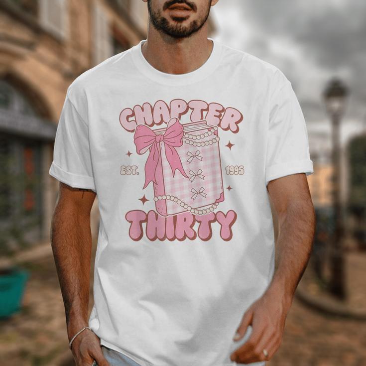Chapter Thirty Est 1995 Cute 30th Birthday Book Bow Coquette Unisex T-Shirt