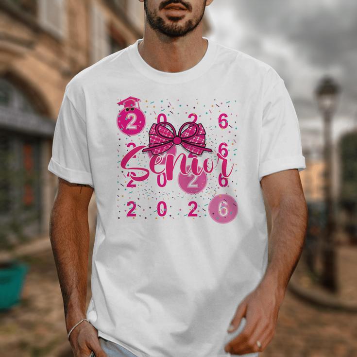 Class Of 2026 Senior Coquette Pink Bow Graduation Family Premium Tri-Blend Unisex T-Shirt