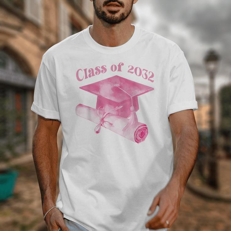 Class Of 2032 Senior 2032 Back To School 2032 Graduation Cap Unisex T-Shirt