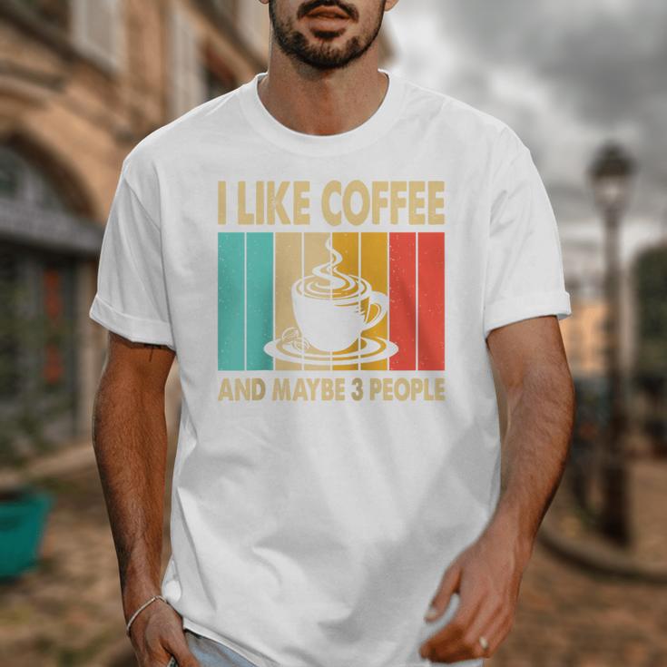 I Like Coffee And Maybe 3 People Introvert Anti-Social Raglan Baseball Tee Unisex T-Shirt I Like Coffee And Maybe 3 People Introvert Anti-Social Raglan Baseball Tee Unisex T-Shirt