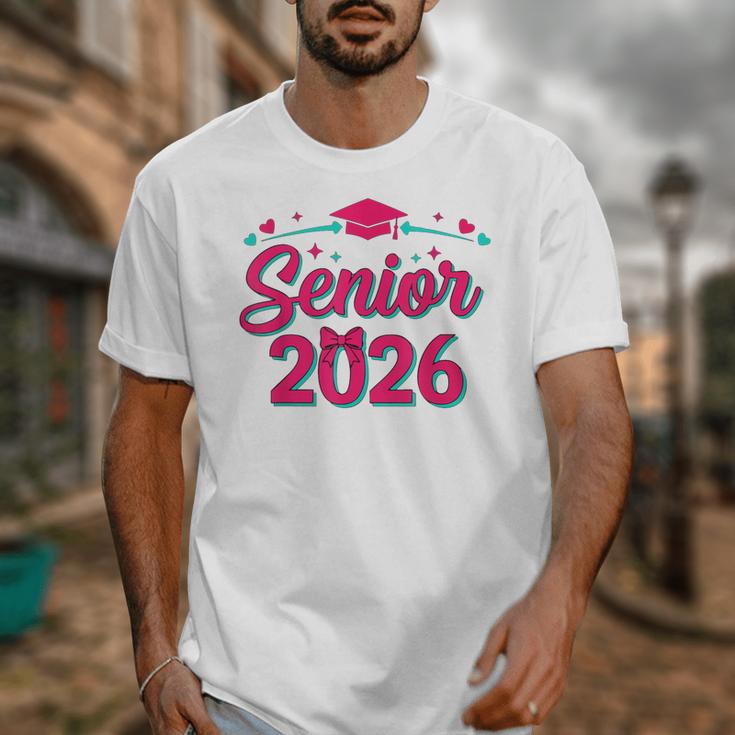 Coquette Pink Bow Senior 2026 Class Of Graduation Unisex T-Shirt