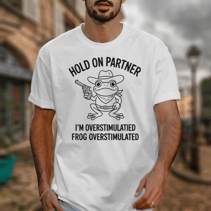 Cowboy Frog Overstimulated Western Meme Introverts Unisex T-Shirt Cowboy Frog Overstimulated Western Meme Introverts Unisex T-Shirt