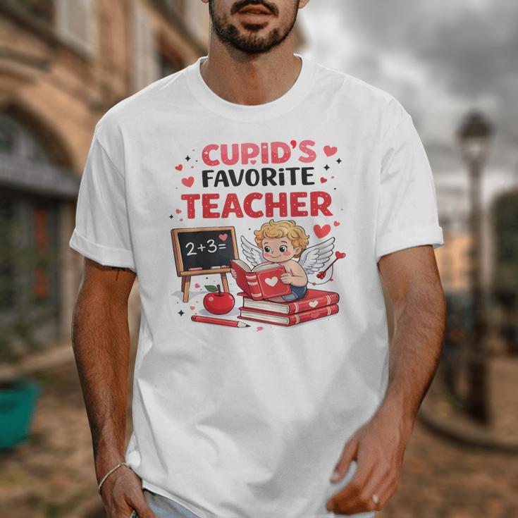 Cupid's Favorite Math Teacher Valentine Reading Book Women Unisex T-Shirt