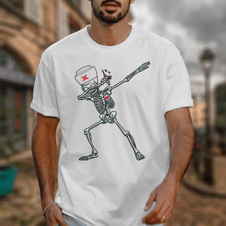 Dabbing Skeleton Nurse Halloween Graduation Unisex T-Shirt