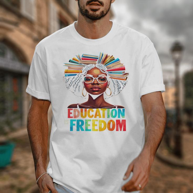 Education Is Freedom Afro Books Unisex T-Shirt Education Is Freedom Afro Books Unisex T-Shirt