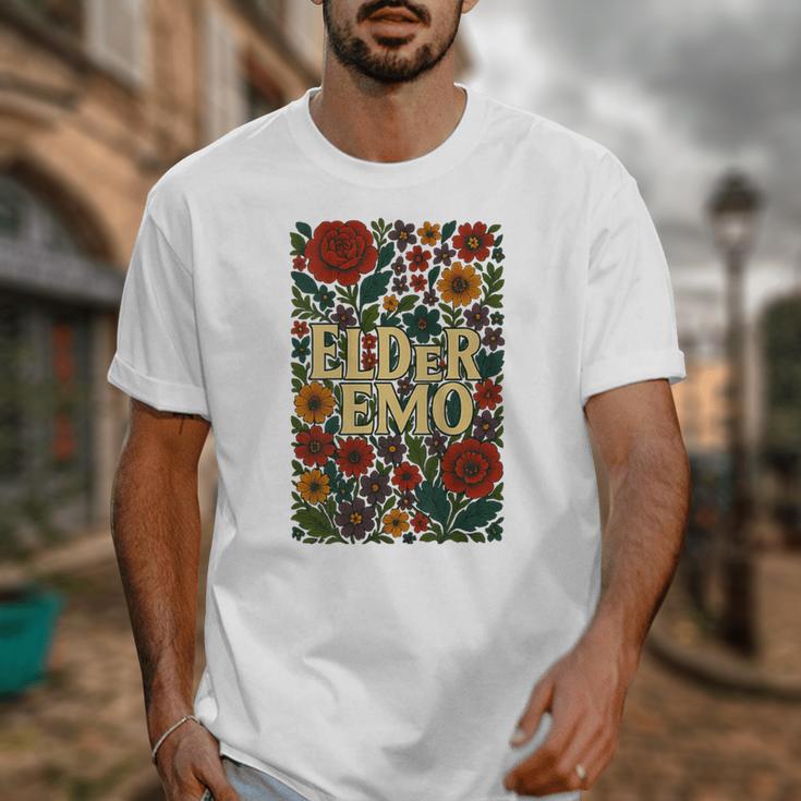 Elder Emo Floral Gothic Vintage Nostalgia Unisex T-Shirt