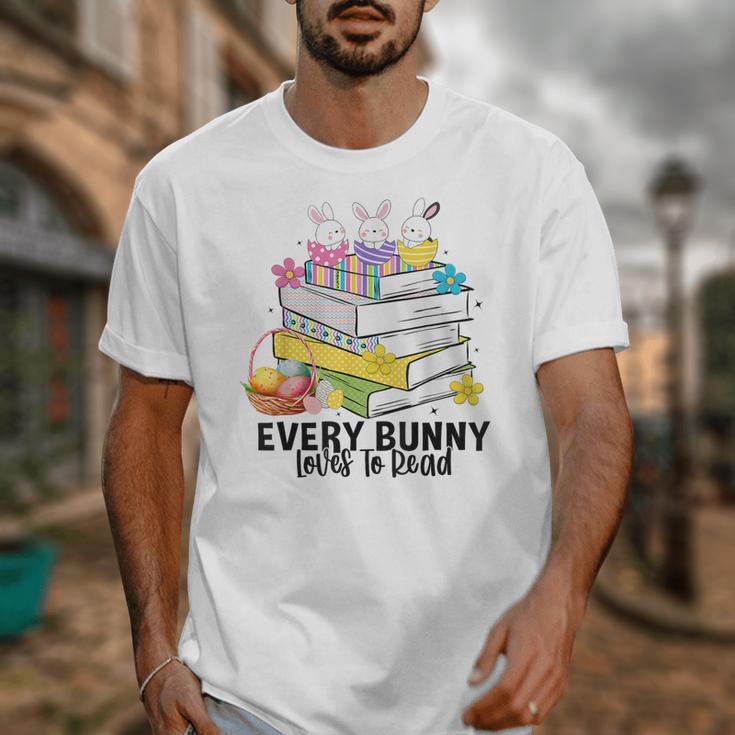 Every Bunny Loves To Read Easter Cute Reading Books Lover Unisex T-Shirt