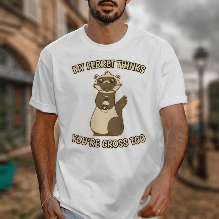 Ew People Ferret Saying Mask Introvert Ferrets Unisex T-Shirt