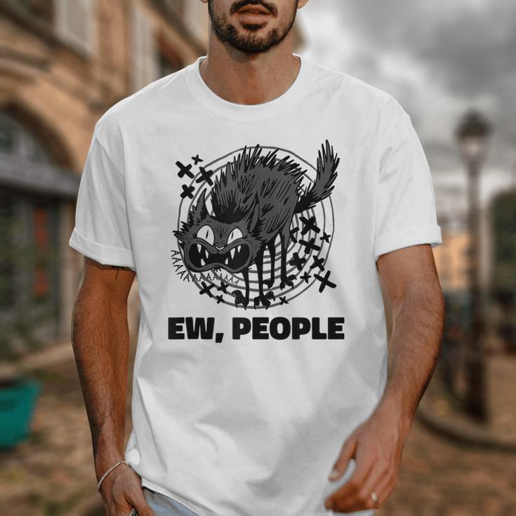 Ew People Introvert Cat Lover Crazy Cats Lady Unisex T-Shirt