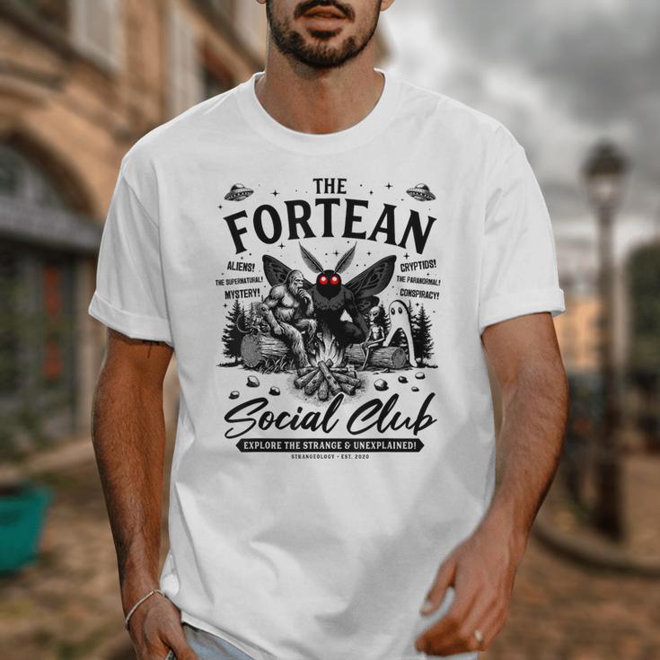 Fortean Social Club Bigfoot Mothman Alien Cryptid Introvert Unisex T-Shirt Fortean Social Club Bigfoot Mothman Alien Cryptid Introvert Unisex T-Shirt