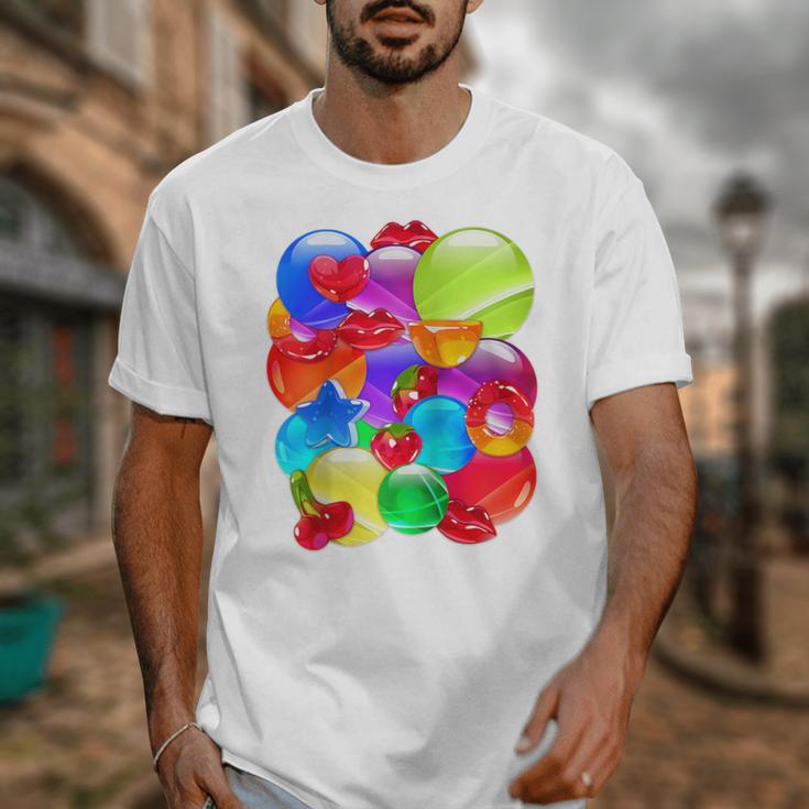 Frutiger Aero Aesthetic Tech Orb Pattern Heart Cherry Lips Raglan Baseball Tee Unisex T-Shirt Frutiger Aero Aesthetic Tech Orb Pattern Heart Cherry Lips Raglan Baseball Tee Unisex T-Shirt