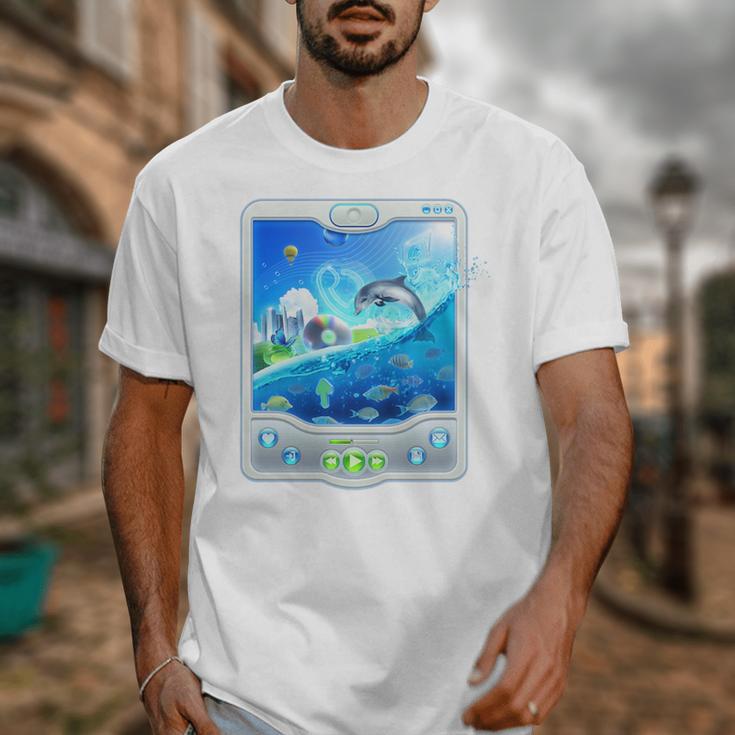 Frutiger Aero Skeuomorphism User Interface Nostalgia Premium Tri-Blend Unisex T-Shirt
