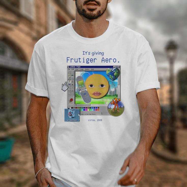Frutiger Aero Y2K Meme Graphic 2000s Nostalgia Premium Unisex T-Shirt Frutiger Aero Y2K Meme Graphic 2000s Nostalgia Premium Unisex T-Shirt