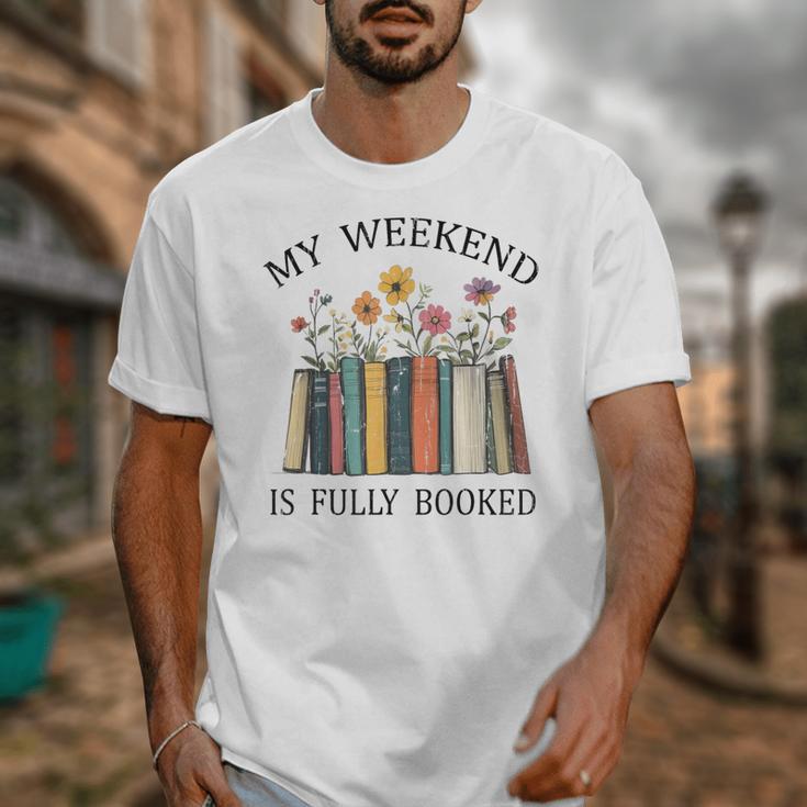 My Weekend Is Fully Booked Cozy Bookish Unisex T-Shirt