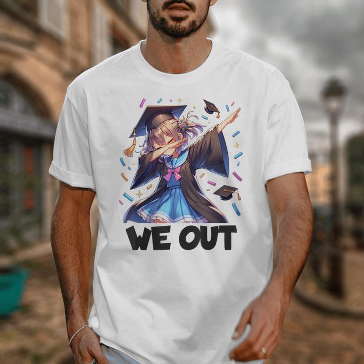 We Out Graduate Dabbing Anime Girl Grad Graduation Unisex T-Shirt