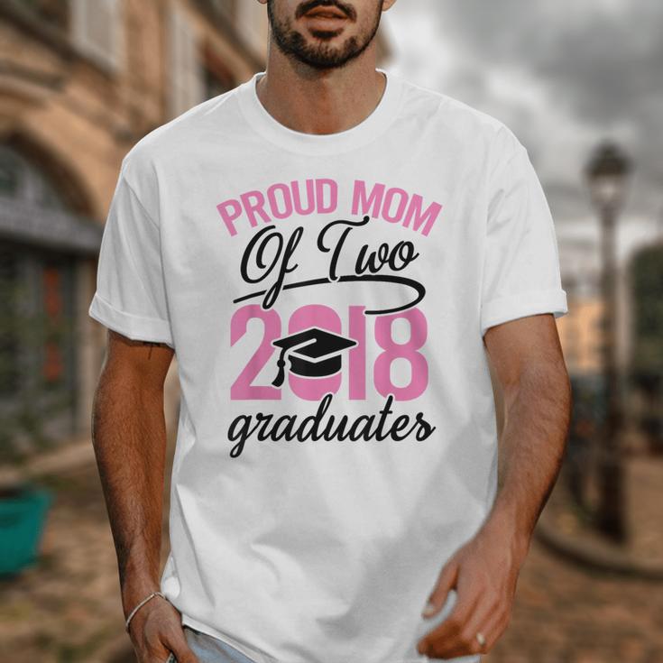 Graduation Shirt For Mom With Twins Proud Mom Of Two Unisex T-Shirt