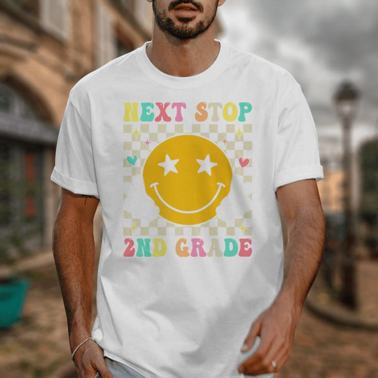 Groovy Next Stop 2nd Grade 1st Grade Graduation 2025 Premium Unisex T-Shirt