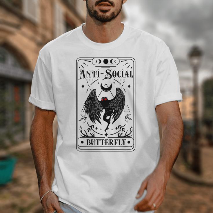 Introvert Apparel Emporium Mothman Tarot Card Antisocial Butterfly Cryptozoologist -Adults Grey Unisex T-Shirt Introvert Apparel Emporium Mothman Tarot Card Antisocial Butterfly Cryptozoologist -Adults Grey Unisex T-Shirt