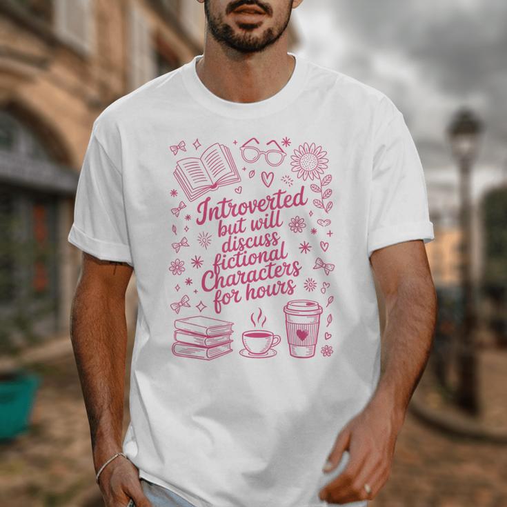 Introvert Fictional Character Read Books Lover Reading Unisex T-Shirt