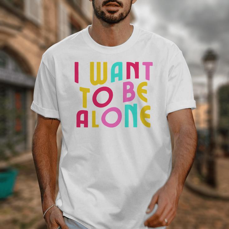 Introvert I Want To Be Alone Retro Wavy Unisex T-Shirt Introvert I Want To Be Alone Retro Wavy Unisex T-Shirt