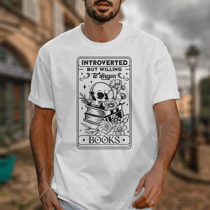 Introverted BUT Willing To Discuss Books Book Lover Unisex T-Shirt