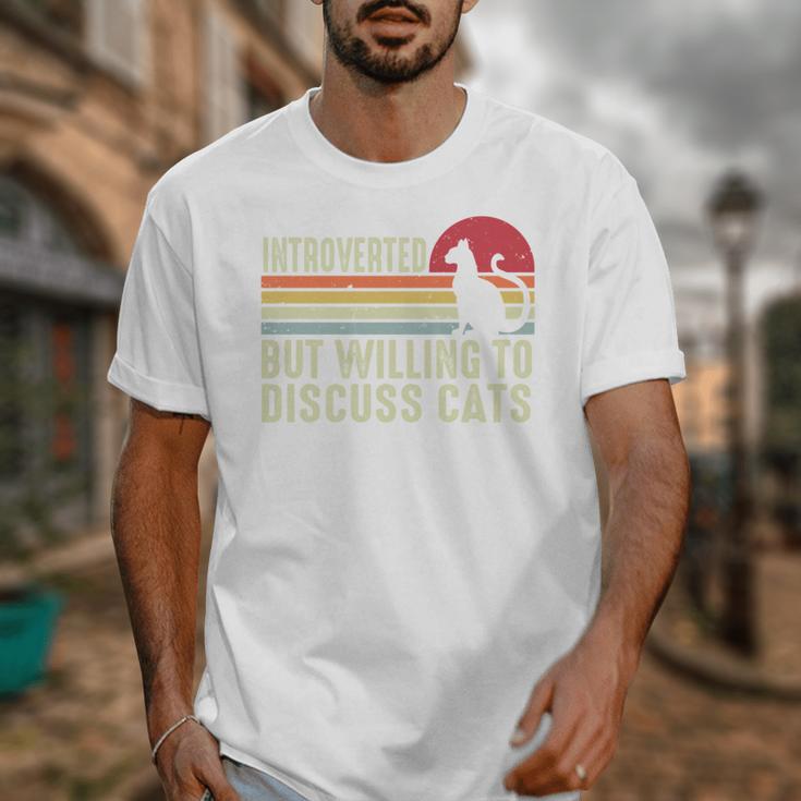 Introverted But Willing To Discuss Cats Kitten Pet Lover Unisex T-Shirt Introverted But Willing To Discuss Cats Kitten Pet Lover Unisex T-Shirt