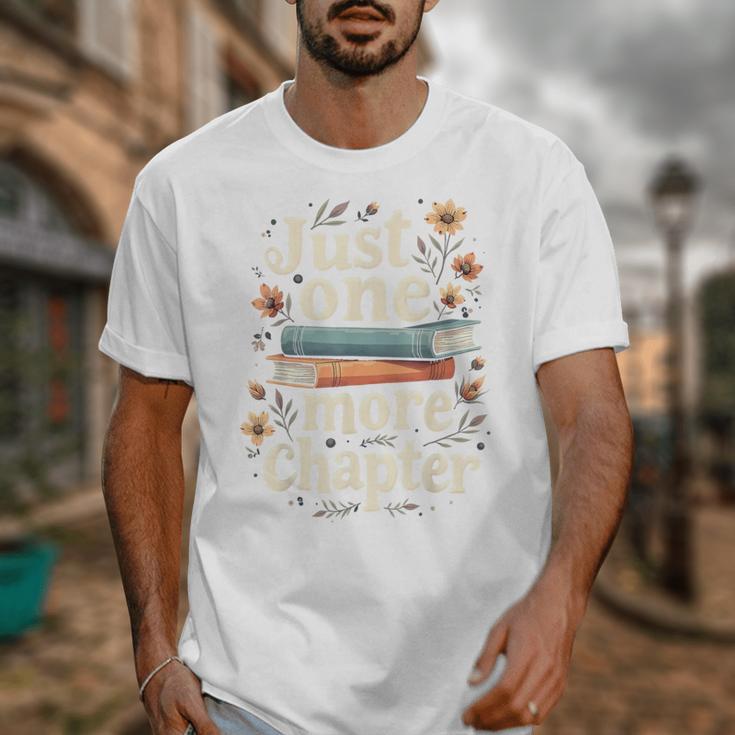Just One More Chapter Book Reading Floral Teacher Book Lover Unisex T-Shirt