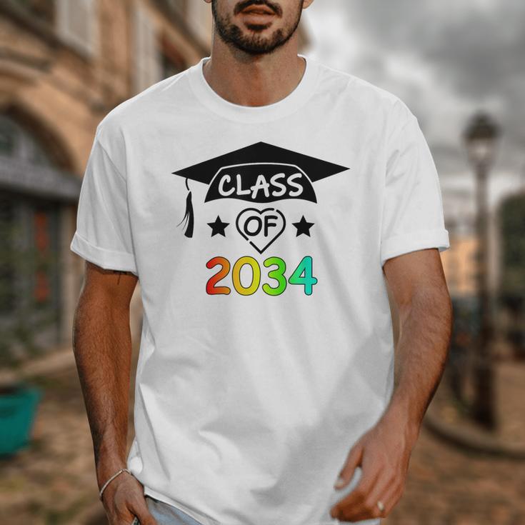 K -12th Grade Hand Prints Space Graduation Class Of 2034 Unisex T-Shirt