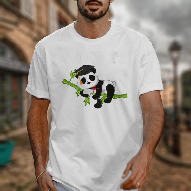 I Did It Kawaii Panda With Graduation Cap Diploma Unisex T-Shirt