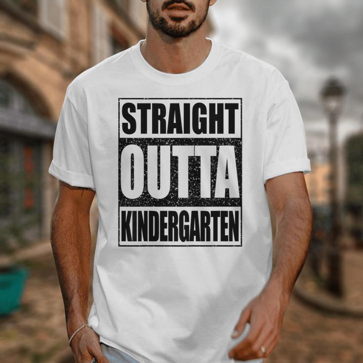 Kids Straight Outta Kindergarten Shirt Boy Girl Graduation Unisex T-Shirt