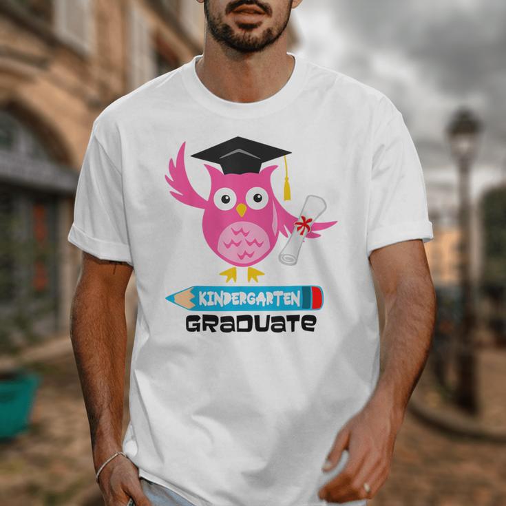 Kindergarten Graduation Tee Shirt Pink Owl T-Shir Unisex T-Shirt
