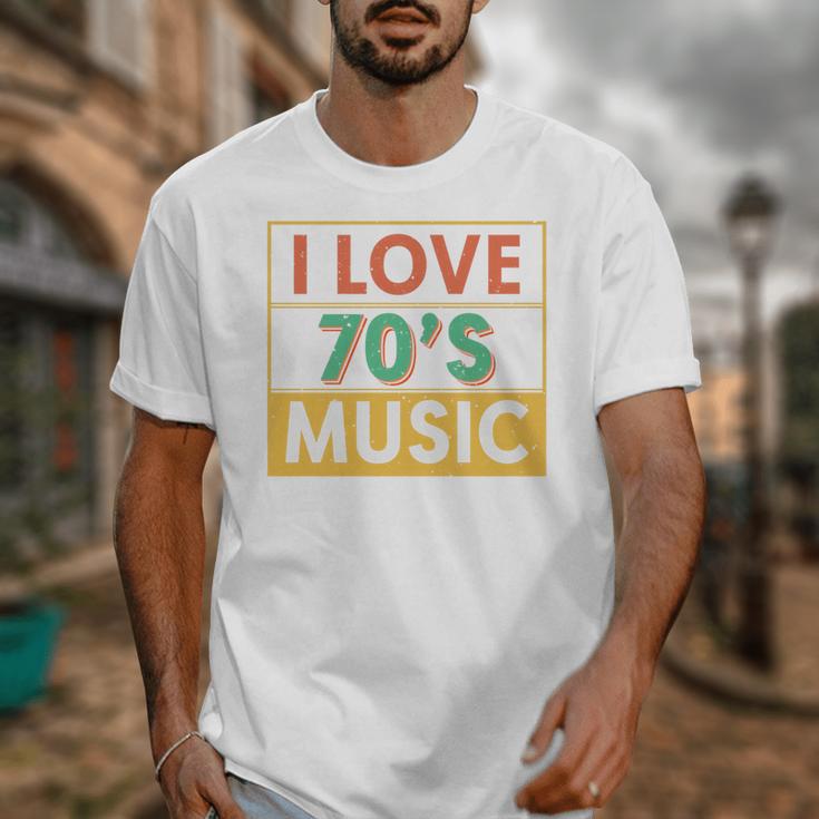 I Love 70's Music Retro Style Nostalgia Vibe 1970 70's Party Premium Tri-Blend Unisex T-Shirt
