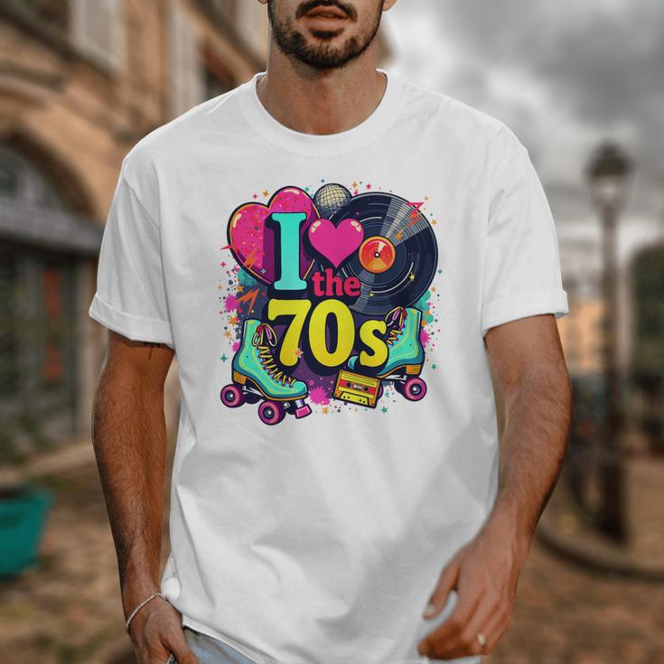 I Love The 70s Vintage Cassette Roller Vinyl Nostalgia 70s Premium Tri-Blend Unisex T-Shirt
