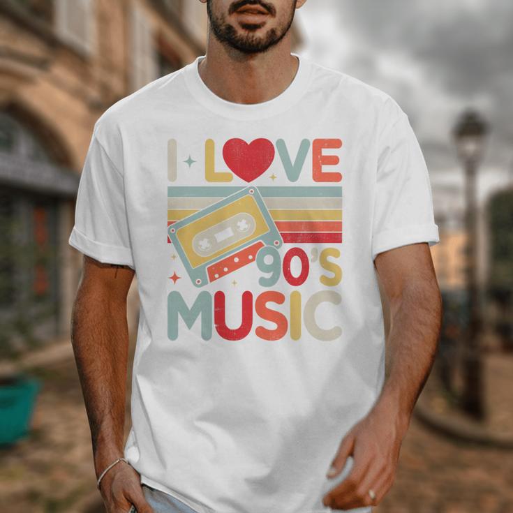 I Love 90's Music Retro Style Nostalgia Cassette 1990s Party Premium Tri-Blend Unisex T-Shirt