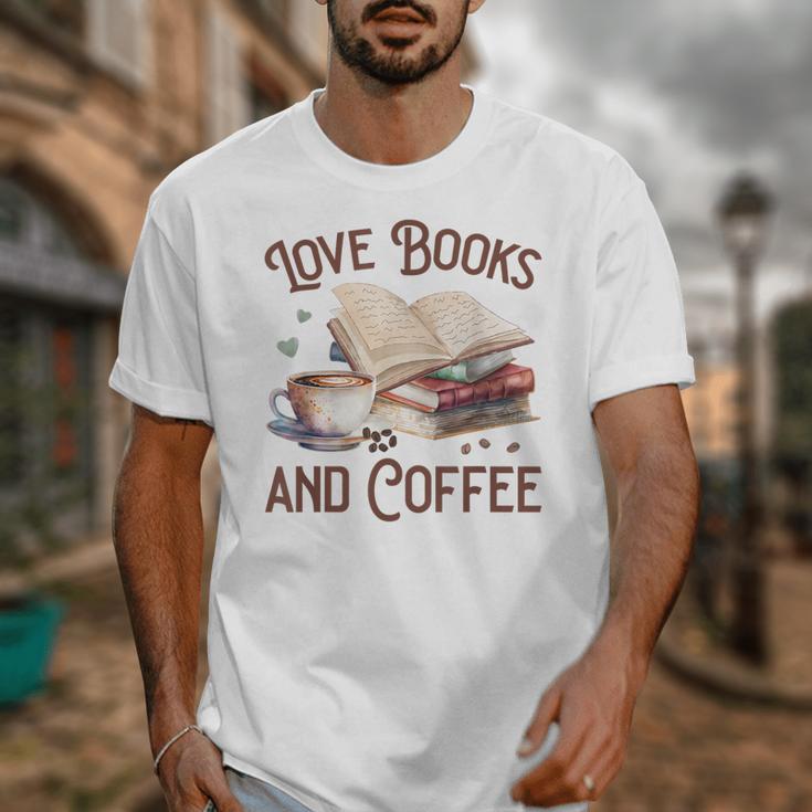 Love Books And Coffee Books Reading Coffee Drinking Unisex T-Shirt Love Books And Coffee Books Reading Coffee Drinking Unisex T-Shirt