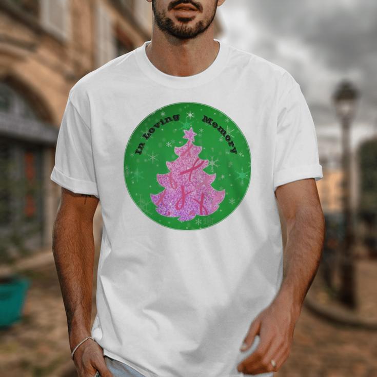In Loving Memory Cancer Christmas Tree Memorial Unisex T-Shirt In Loving Memory Cancer Christmas Tree Memorial Unisex T-Shirt