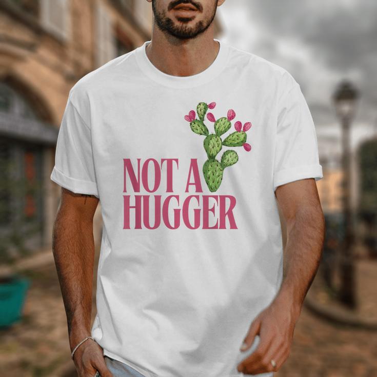 Not a Hugger Sarcastic Introvert Cactus Theme Women Unisex T-Shirt