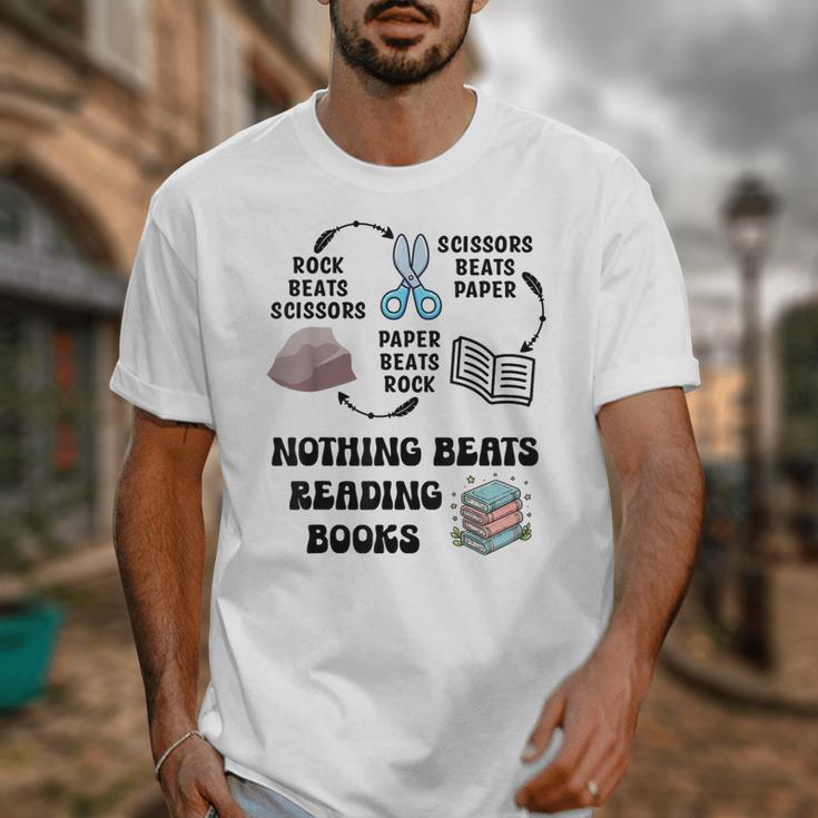 Nothing Beats Reading Rock Paper Scissors Reader Book Lover Unisex T-Shirt Nothing Beats Reading Rock Paper Scissors Reader Book Lover Unisex T-Shirt