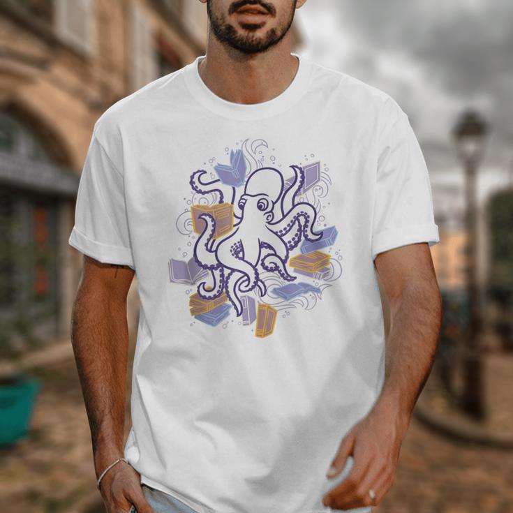 Octopus Book Reader Unisex T-Shirt